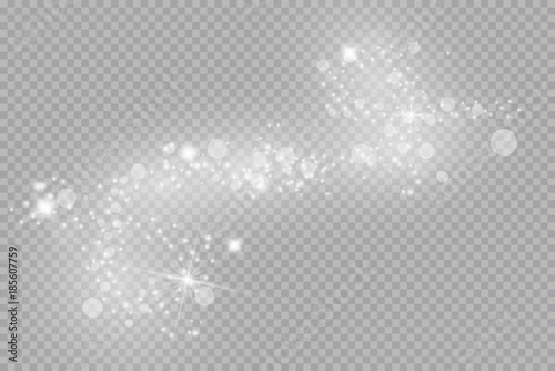 Glow light effect. Vector illustration. Christmas flash. dust 