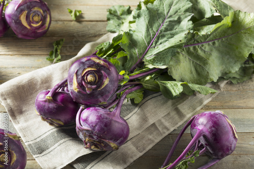 Raw Organic Purple Kohlrabi