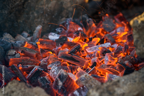 Hot charcoal barbecue