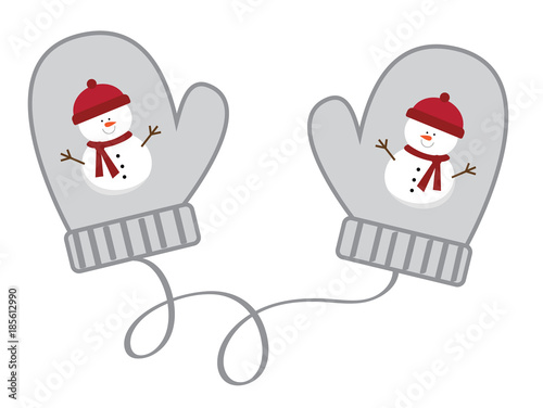 Snowman Christmas Mittens