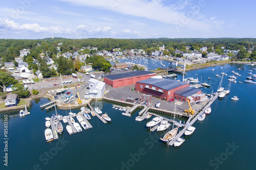 Manchester Marine and harbor aerial view, Manchester by the sea, Cape Ann, Massachusetts, USA. photo