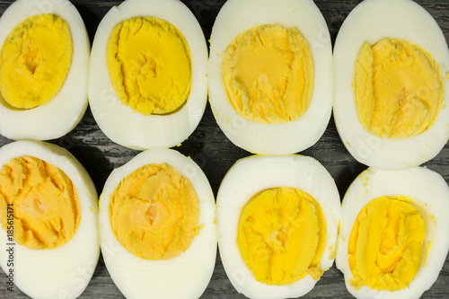 Boiled hard-boiled eggs as a symbol. photo