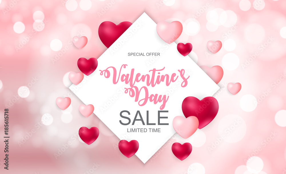 Valentines Day Sale, Discount Card.