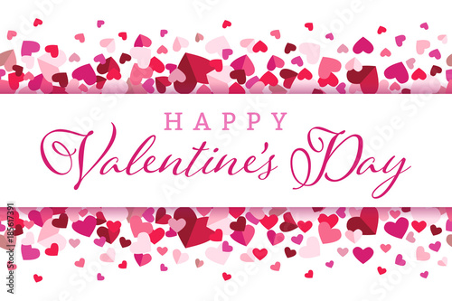 Happy Valentines Day Floating Hearts Center Banner Vector Background 1
