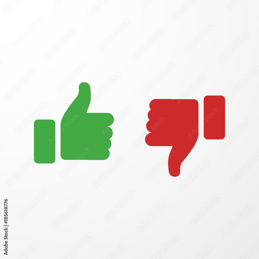 Blue thumbs up and thumbs down. Vector illustration Blue thumbs up and thumbs down. Vector illustration