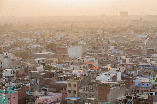 Sunset over Old Delhi, India.