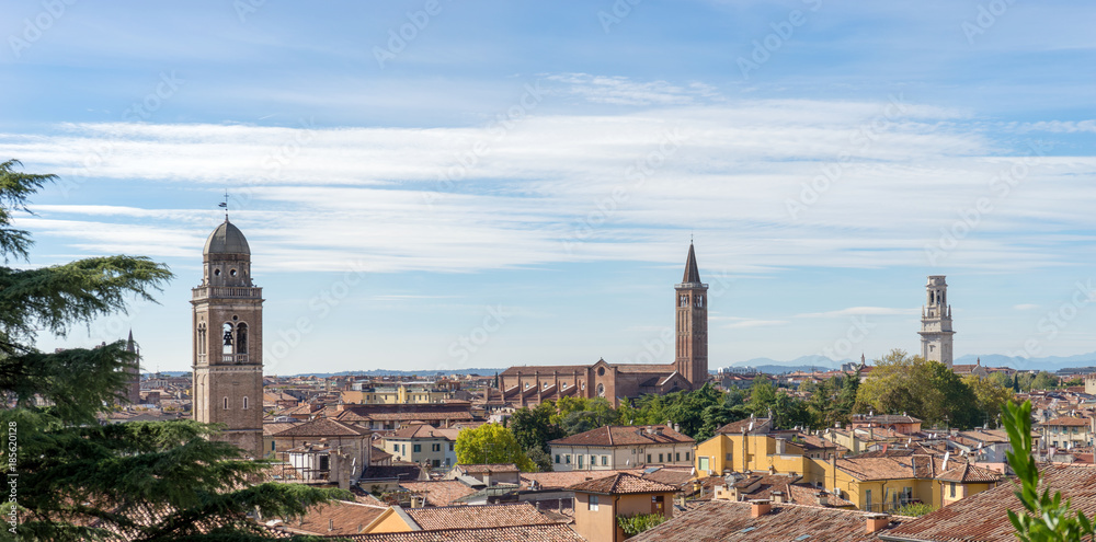 historic cityscape  / View of the old town of Verona in Italy