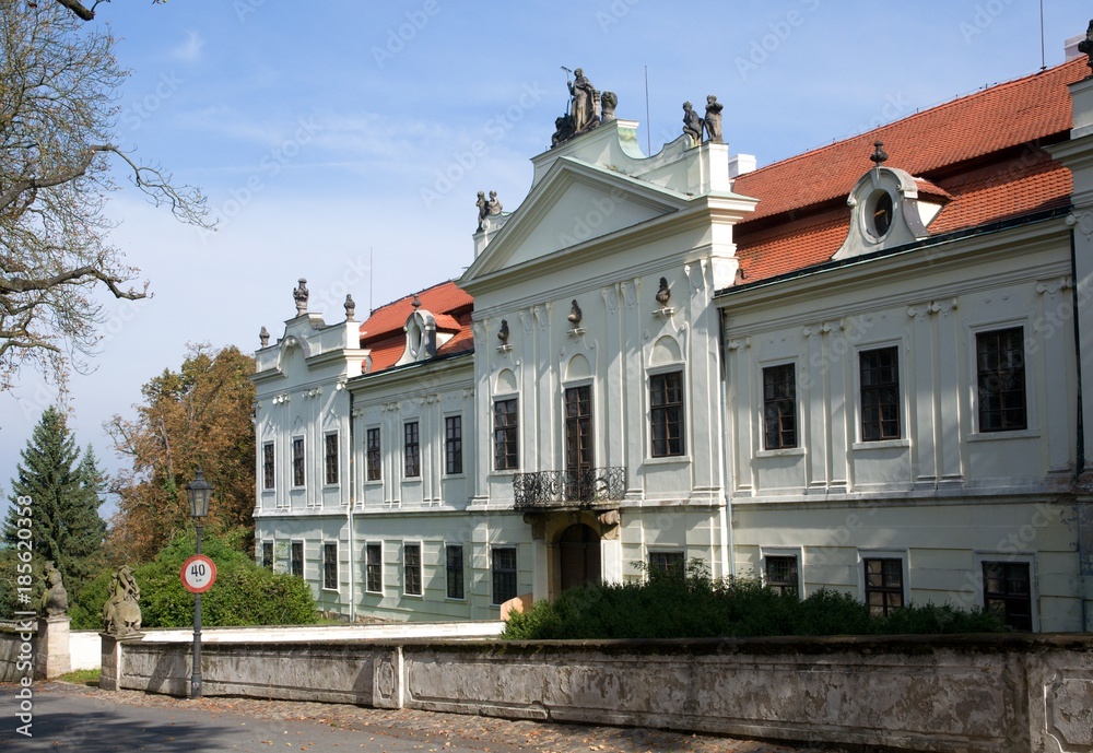 Obraz premium Castle in town Peruc, Central Bohemia, Czech republic, Europe