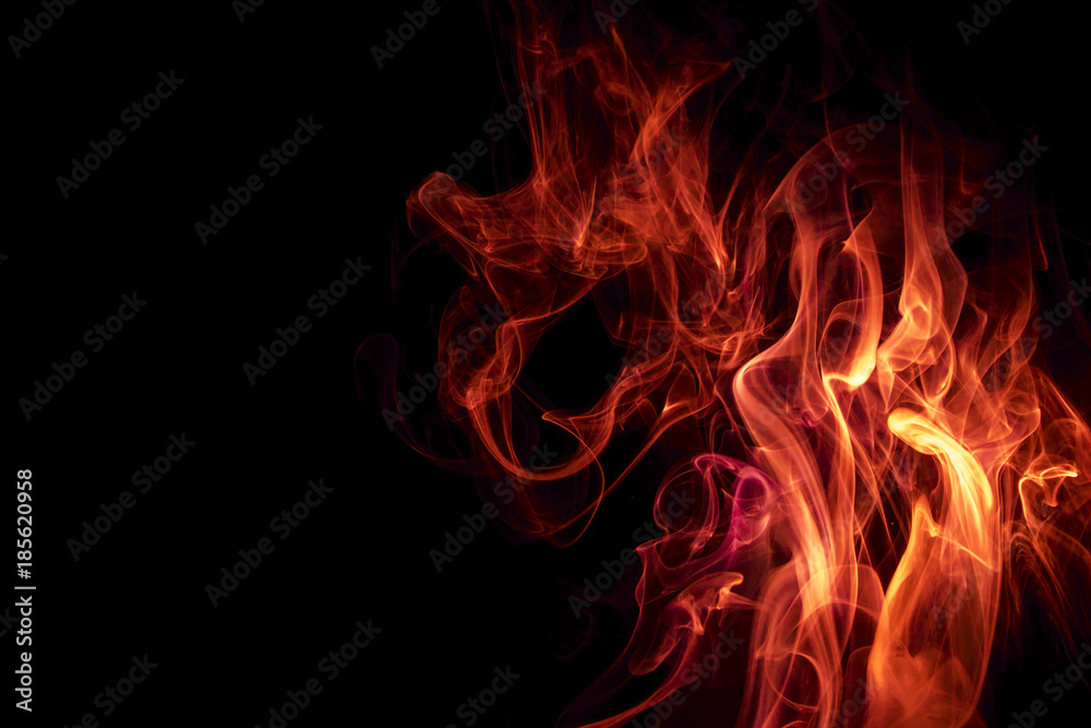 Fototapeta premium Red smoke on black background