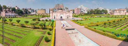 DHAKA, BANGLADESH - NOVEMBER 22, 2016: Mausoleum of Pari Bibi and surrounding garden of Lalbagh Fort in Dhaka, Bangladesh photo