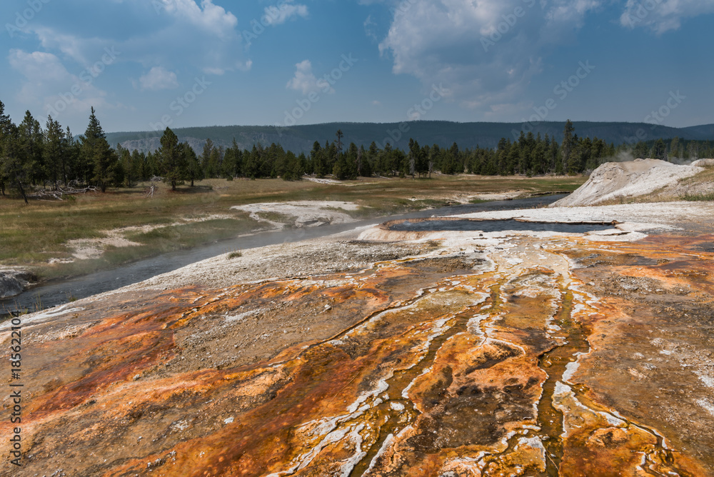 Orange Rocks Above Firehole River Orange Rocks Above Firehole River