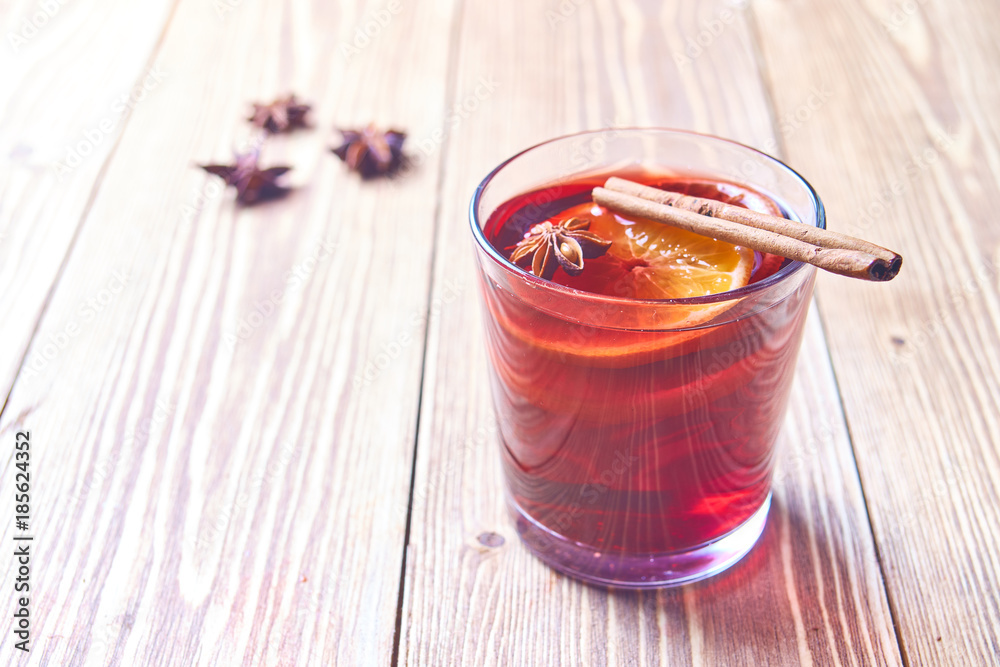mulled wine on a wooden table mulled wine on a wooden table