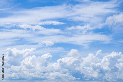 fluffy clouds in blue sky photo