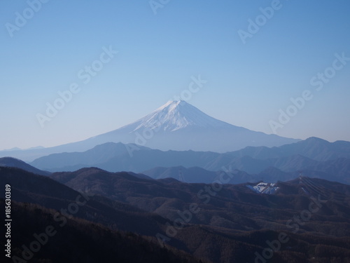 The landscape with Mt Fuji in Mount Daibosatsu, Japan 