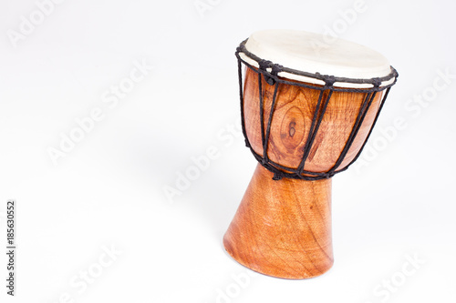 Djembe drum isolated on white - Background, copy space