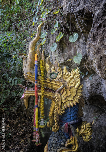 Dragon statue at a cave temple Chiang Dao Thailand