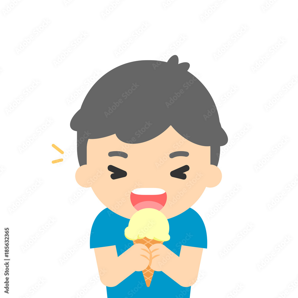 Boy Eating Ice Cream Clipart
