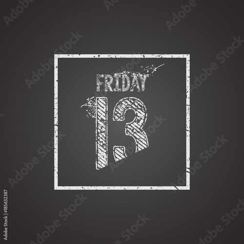 Friday 13th, grunge design, vector illustration. Friday the 13th vector banner.