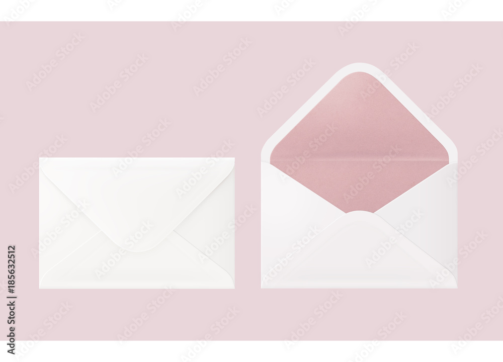 White and pink envelope by environmental materials for postage mail White and pink envelope by environmental materials for postage mail