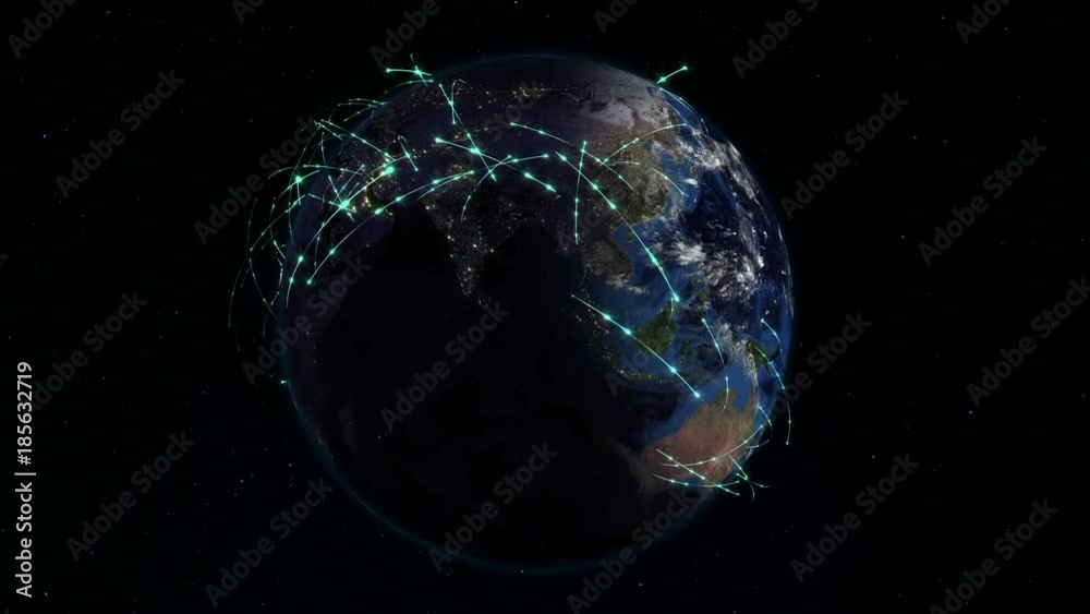 Abstract concept of global network. Internet and global communications, global business and transport communications of the Earth Abstract concept of global network. Internet and global communications, global business and transport communications of the Earth