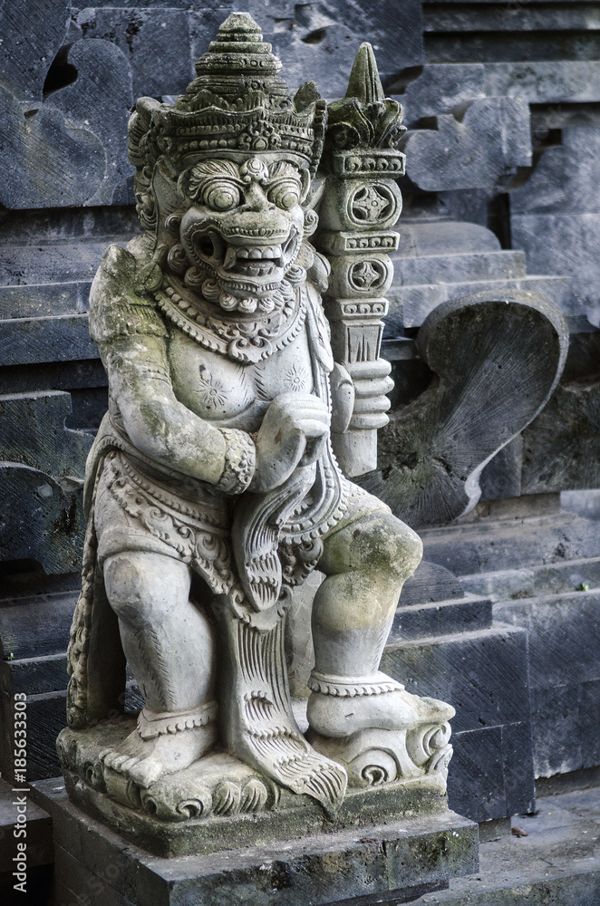 traditional balinese hindu statues in bali temple indonesia
