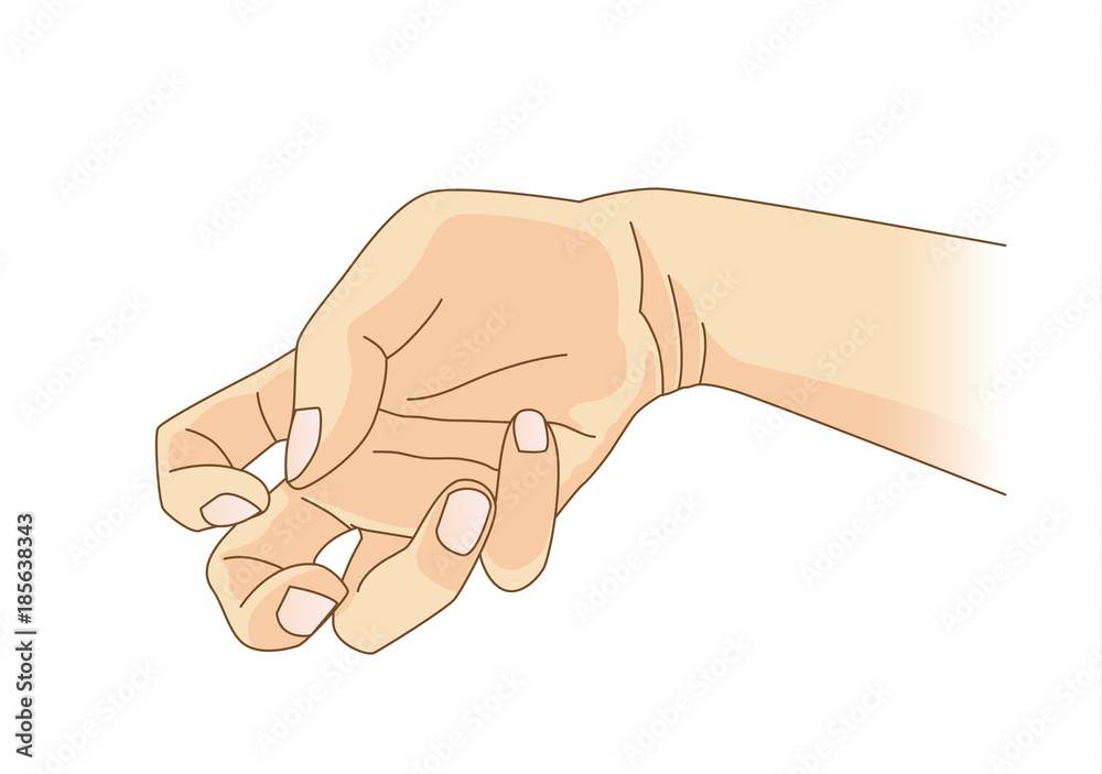 Finger and wrist bend and jerk from Epilepsy Symptoms. Illustration