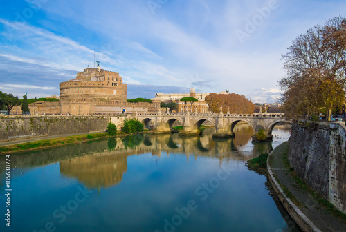 Rome  Italy  - The cityscape from Castel Sant Angelo monument  a castle beside Saint Peter in Vatican