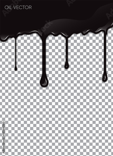 Obraz na płótnie Realistic Black Oil isolated on transparent background. Vector illustration. w salonie