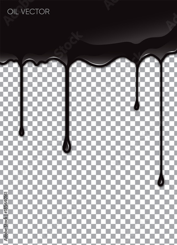 Obraz na płótnie Realistic Black Oil isolated on transparent background. Vector illustration. w salonie