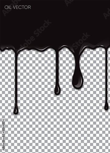 Obraz na płótnie Realistic Black Oil isolated on transparent background. Vector illustration. w salonie