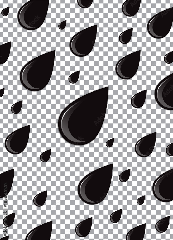 Fototapeta premium Realistic Black Oil isolated on transparent background. Vector illustration.
