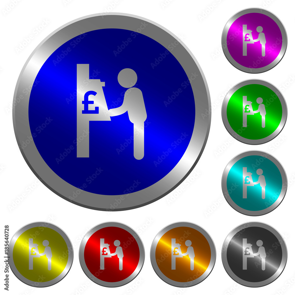 Pound cash machine luminous coin-like round color buttons Pound cash machine luminous coin-like round color buttons