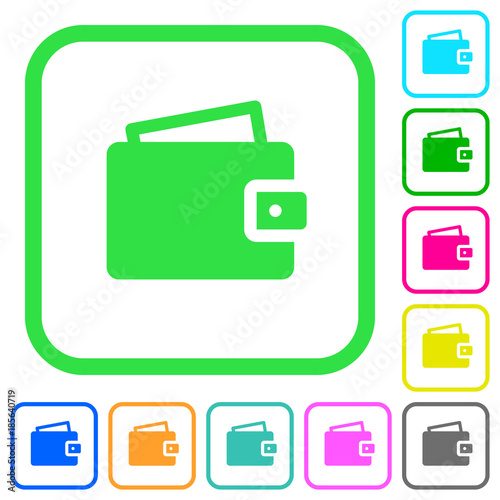 Single wallet vivid colored flat icons icons