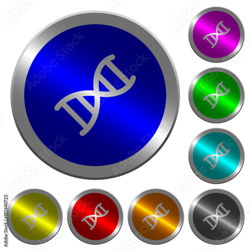 DNA molecule luminous coin-like round color buttons