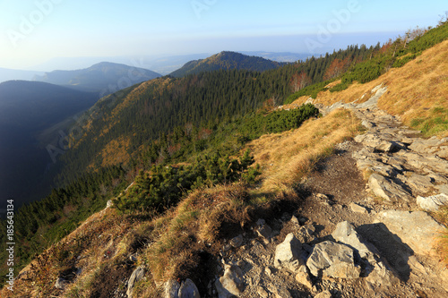 Poland, Tatra Mountains, Zakopane – Pass under Grzybowiec peak, with Tatra Mountains panorama photo
