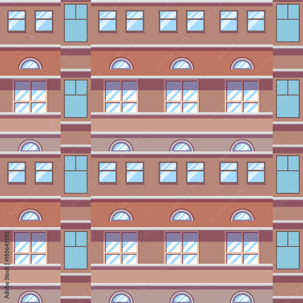Seamless pattern of residential building
