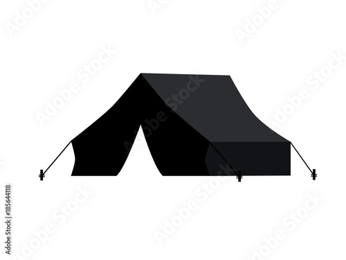 Flat tent icon (camping). Wild holiday in nature.