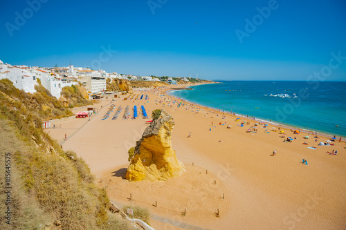 Obraz na płótnie Portugal, Albufeira, portuguese beach with cliffs PRAIA DO TÚNEL (PENECO) w salonie