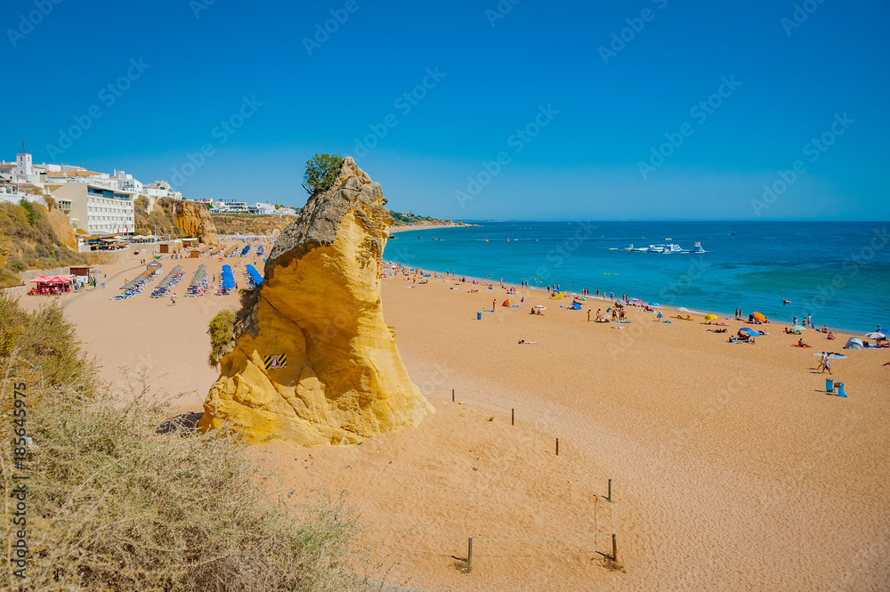 Portugal, Albufeira, portuguese beach with cliffs PRAIA DO TÚNEL (PENECO)