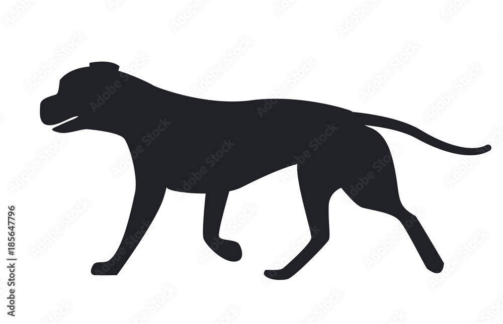 Dog Black Silhouette Profile View Vector Icon
