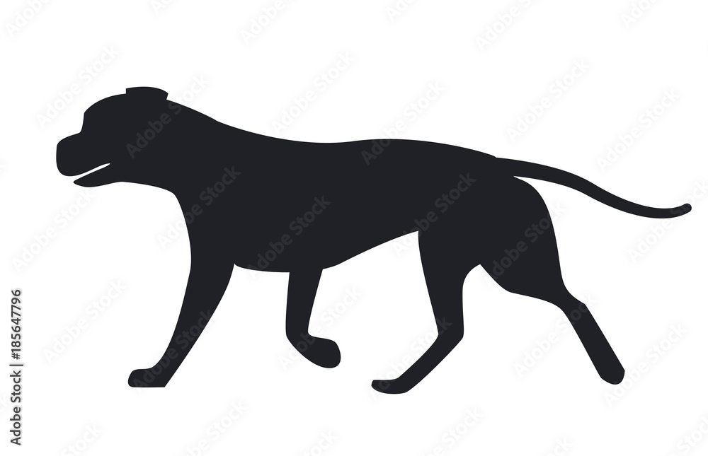Dog Black Silhouette Profile View Vector Icon Dog Black Silhouette Profile View Vector Icon