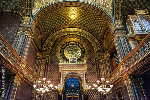 Interior of Spanish synagogue, Prague, Czech Republic photo