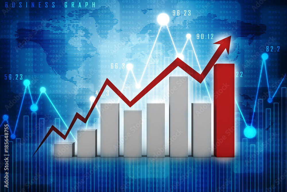 3d rendering Stock market online business concept. business Graph 3d rendering Stock market online business concept. business Graph