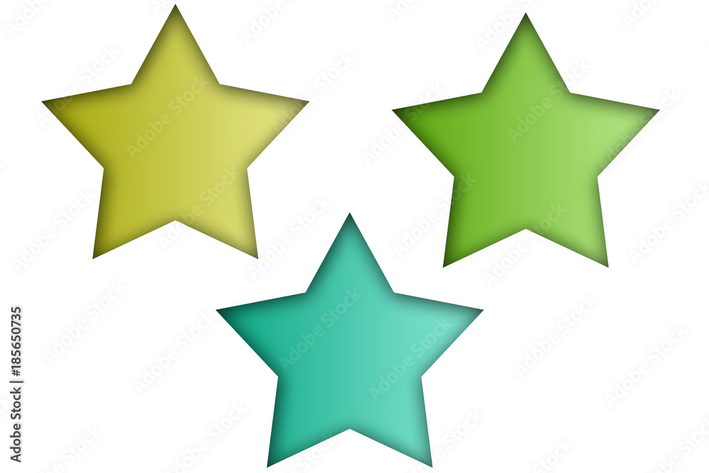 Estrellas de color amarillo, verde y azul. Estrellas de color amarillo, verde y azul.