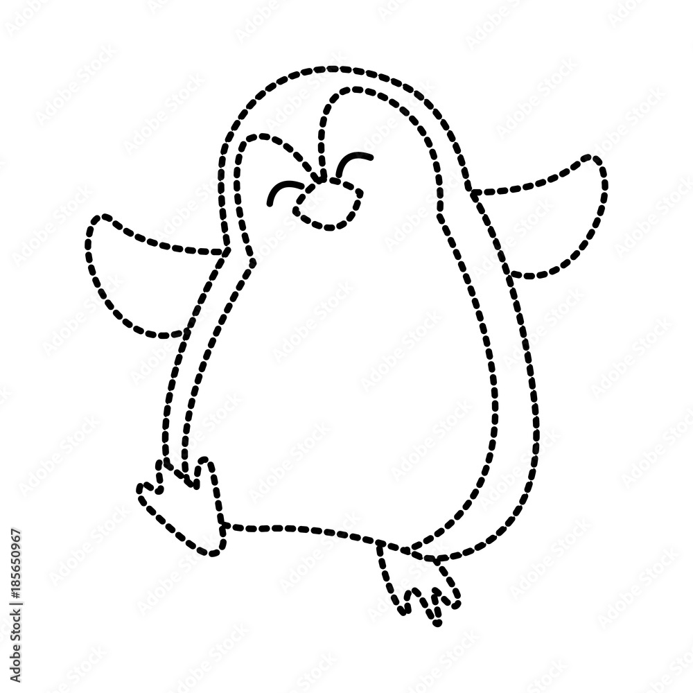 Penguin christmas cartoon icon vector illustration graphic design