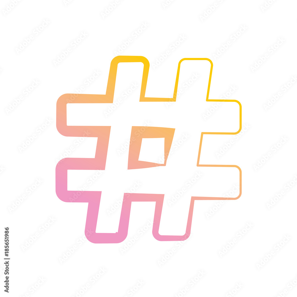 Obraz premium Hashtag social symbol