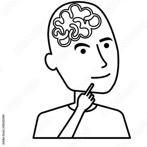 brain storming with human profile vector illustration design