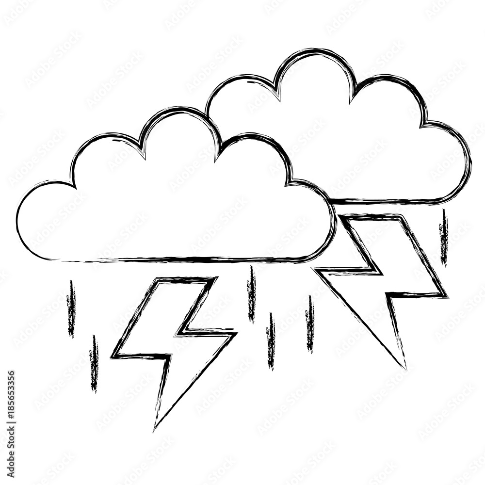 clouds storm electric icon vector illustration design