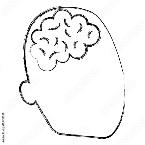 brain storming with human profile vector illustration design