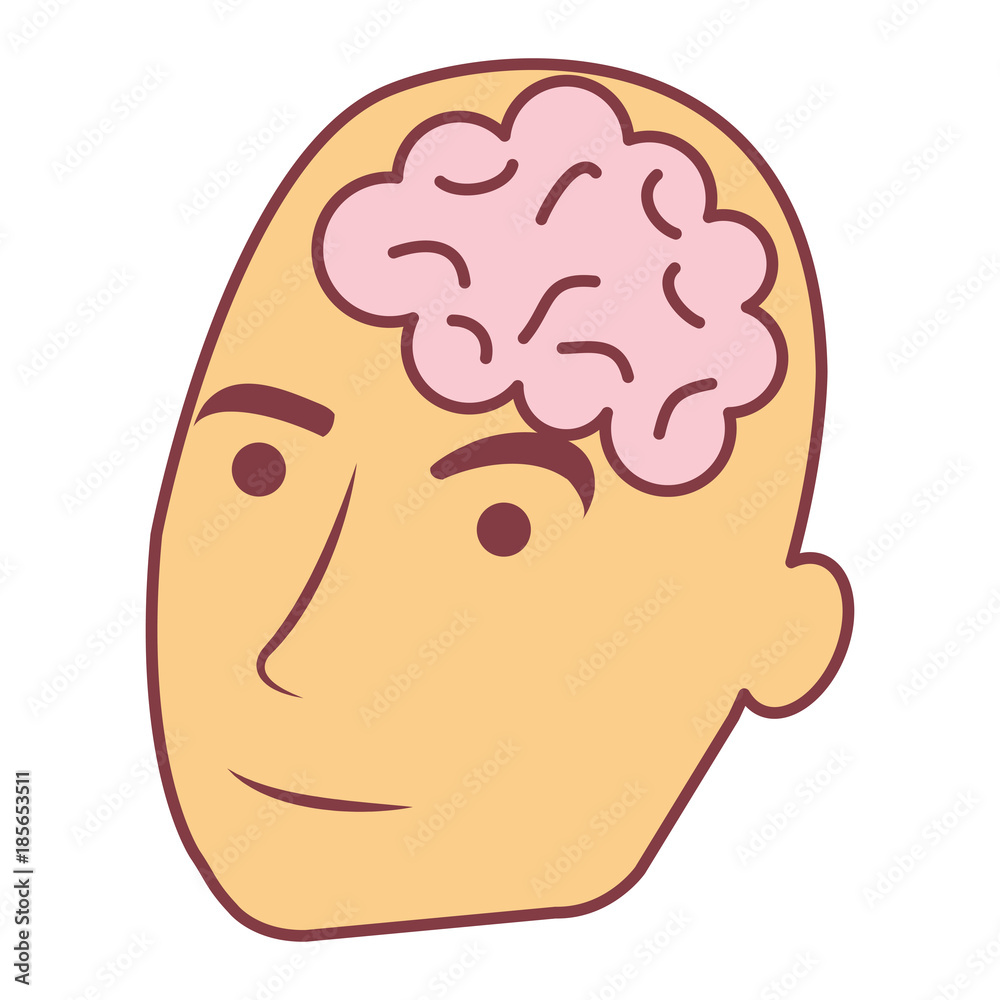 brain storming with human profile vector illustration design brain storming with human profile vector illustration design
